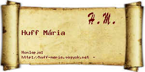 Huff Mária névjegykártya